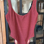 J.Crew  scrunchie textured one piece swimsuit rust brick scoop hunzag Photo 0