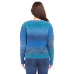 Karen Kane  Womens Sweater Large Blue Ombre Crew Neck Long Sleeve Knit‎ Photo 1