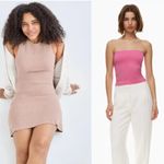 Wilfred Free & Babaton Strapless Top & Sleeveless Mini Tank Dress Bundle Sz XS Gray Photo 1