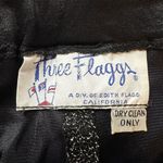 Vintage 70s Three Flaggs Glam Disco Metallic Flare Pull On Stretchy Pants Medium Black Photo 4