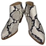 Alberto Zago Women’s Size 36.5 6 Black White Python Snakeskin Ankle Boots Photo 3