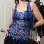 Sans Souci y2k blue sequin tank Photo 0