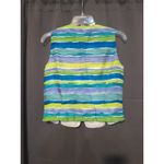 Jeremy Spenser Women's Small Silk Vest, Cool Multicolor Striped Vest, 100% Silk Blue Photo 1