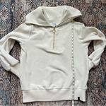 Varley Vine Half Zip Pullover Sweater Jacket Ivory Size XS Ribbed Sweatshirt Photo 9