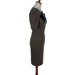 Vfemage Knit Dress Small Brown Blue Short Sleeve NWT‎ Bodycon Office Vintage Photo 2