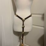 ZARA Gold Sun Concho Leather Brown Western Southwest Festival Bohemian Medallion Photo 1