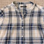 Max jeans Blue Plaid Button Down Long Sleeve Top Photo 2