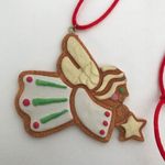 Angel Necklace Cookie Cutter Design on Red Cord Vintage Photo 0