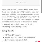 MOTHER HIGH WAISTED LOOKER IN COFFEE TEA OR ME? HI RISE SKINNY STRETCH JEANS Blue Size 26 Photo 5