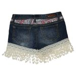 LEI Ashley Low Rise Denim Jean Shorts Aztec Lace Tassel Trim Blue Red White 1 Size undefined Photo 2