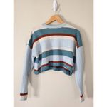 PacSun Cropped Sweater Striped Blue Size Medium Pullover Style NEW Photo 6