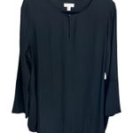 14th & Union NWT  Long Sleeve Black Tunic‎ Blouse Top Size Medium Minimalist Photo 0