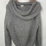 Debut  Chunky knit cowl neck gray relaxed fit sweater size Small Photo 0