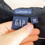 Gap  Organic Cotton Short Puff Sleeve Button Down Shirt Top Black XXL Photo 2