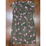 Boden Olive Floral Cap Sleeve Sheath Elegant Dress Size US 18 L Pink Green Midi Photo 3