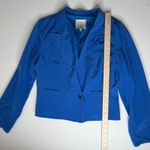Joie  100% Silk Blazer Size Medium Blue Jacket Cropped Lightweight Luxury Office Photo 6