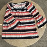Michael Kors Striped Bell Sleeve Top Blouse Shirt Size L Excellent condition. Photo 0