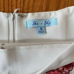 She & Sky White Embroidered Mini Skirt Size Small Photo 3