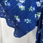 Flora Nikrooz Flora by  Lace Trim Ribbed Sleep Shirt Navy Size Small New Photo 3