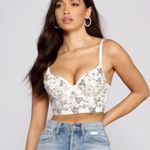 Windsor Brand new with tags , Glamorous Floral Sequin Cropped Bustier Photo 2