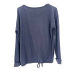 Michael Kors Michael  Logo Navy Tie Waist Long Sleeve Pullover Crewneck Shirt Top Photo 1