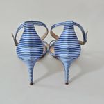 Kelly & Katie  Blue Stiped Satin Heeled Sandals Size 10 Photo 3