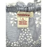 Sundance Blue White Embroidered Eyelet Off Shoulder Cotton Dress Cottage L Photo 2