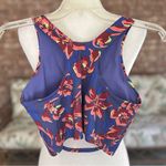 Athleta  Conscious Crop Tank Top Cropped Blue Floral S Athletic Gym Photo 4