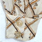 byTiMo Layered Floral Check Printed Satin Jacquard Button Down Shirt Size Small Tan Photo 9