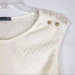 Ohh la la Cream Lace Top Size Small Cap Sleeve Split Back Photo 5