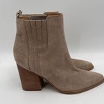 Marc Fisher NEW Boots Oshay Ankle Bootie Dark Walnut Stacked Heel Suede Size 11 Photo 2
