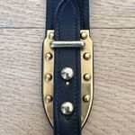 Prada - Cahier Leather Bag in Black and Gold Photo 10