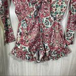 Raga NEW Anthropologie  Romper Sunset Rose Mosaic Patchwork Tie Front size S NWT Photo 5