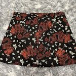 ZARA Dragon Pattern Satin Mini Skirt with Slit Large L Photo 4