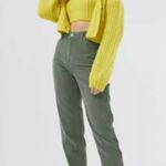 Urban Outfitters Size 28 BDG  Moss Green Faux Suede High Rise Mom Pants Women's Photo 3