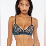 Savage X Fenty NWT Shining Star Embroidered Unlined Demi Bra women’s size 34C Blue Photo 4