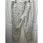 Chico's  Platinum Ultimate Fit Ankle Jeans Metallic Silver Zebra Print Size L/14‎ Photo 3