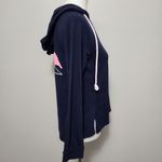 Crown & Ivy Navy Beaded Flamingo Hoodie Size SP Photo 4