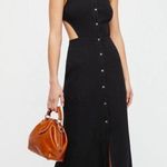 Free People FP Beach Margaret Ribbed Cut Out Backless Midi Dress Black Photo 0