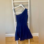 Michael Kors  - Navy One Shoulder Pleated Mini Dress - NWT Size Small Photo 4