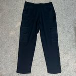 Anthropologie Maeve Delancey Satin-Trimmed Cargo Jogger Trouser Pant Black Small Photo 3