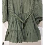 Free People  Hampton Belted Mini Dress Crystal Kelp Cotton Size Medium NWOT Chic Photo 8