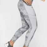 Athleta  All In Camo 7/8 Tight Leggings Cobblestone Dark Grey Size M Camouflage Photo 0