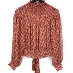 Bardot Cyrus Long Sleeve Smocked Blouse Rose Bloom S? Photo 0