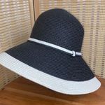 Magid Hats Paper Straw Sun Hat Black & White Wide Brim Beach Resort Packable Photo 0
