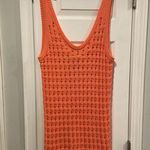 NWT Uncharted Threads Size L Coral Stretchy Knit Crochet Terry Cover Up Dress Pink Size L Photo 0