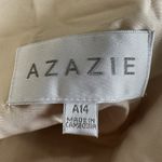 Azazie NEW Brooke Bridesmaids Dress Champaign Sz A14 One Shoulder Aline Chiffon Photo 6