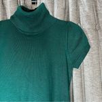 Pink Rose  Green Short Sleeve Turtleneck Tunic Sweater Size Large Photo 2