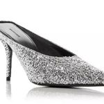 Balenciaga Knife Glitter High Heel Mules in Silver Titanium Size 37 New +DustBag Photo 0