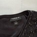 Torrid  Black‎ All Over Sequin Ruched Short Sleeve Top Size 1X Photo 10